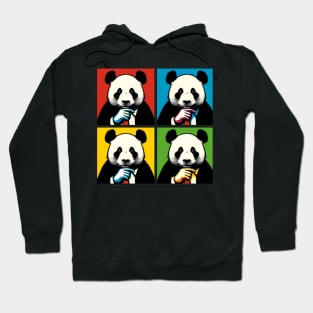 Pop Look Down Panda - Funny Panda Art Hoodie